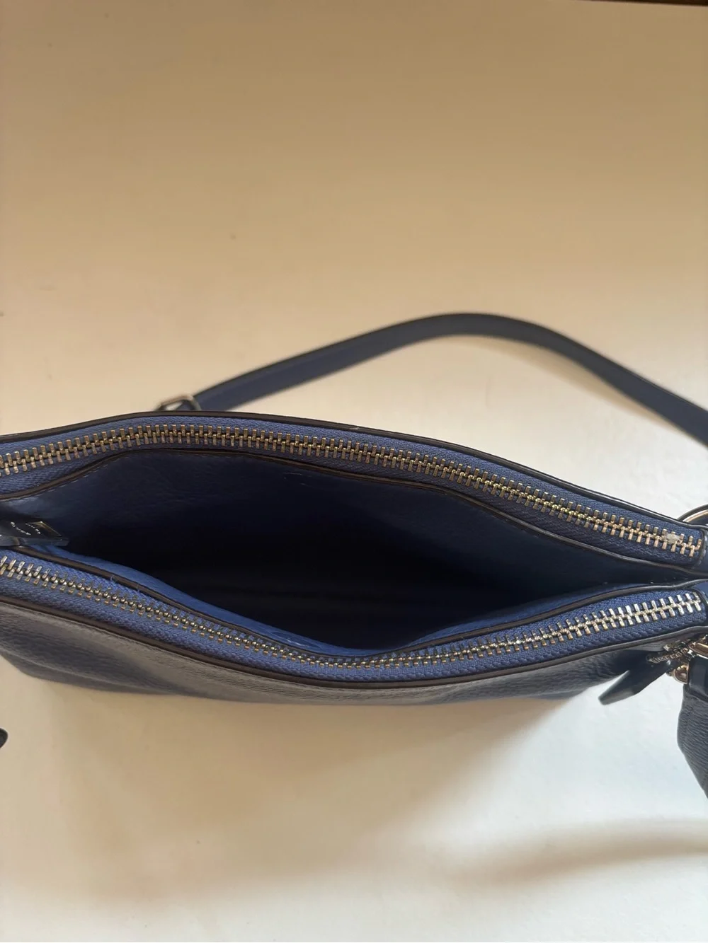 Coach Mia Crossbody bag in  pale blue pebbled leather